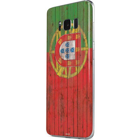Portuguese Flag Dark Wood Galaxy S8 Skin